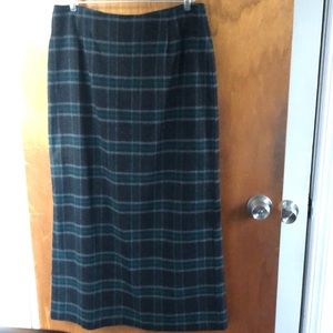 NWOT Plaid Wool - Blend Maxi Skirt